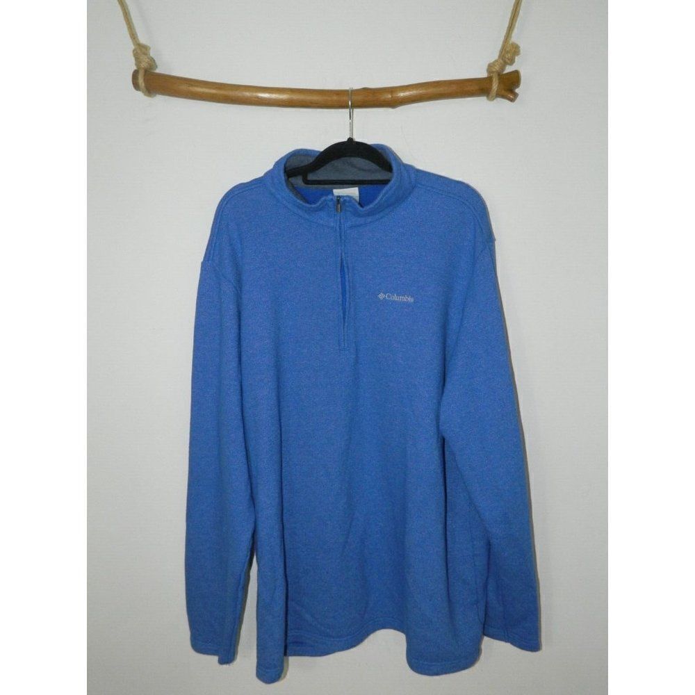 Columbia  Sweater JBlue Quarter‎ Zip Mens Pullover Outdoor Jacket Plus Size XXL